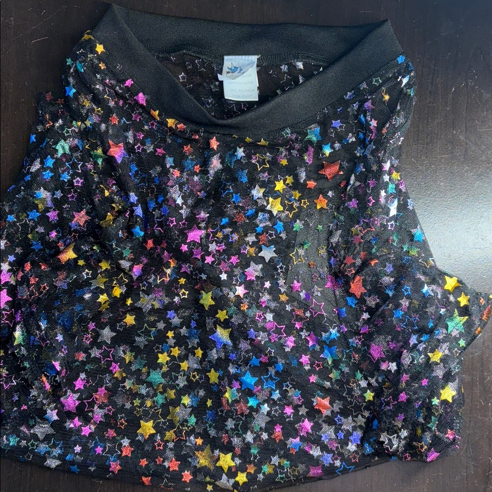iHeartRaves Starry Mesh Top - Multicolor on Black